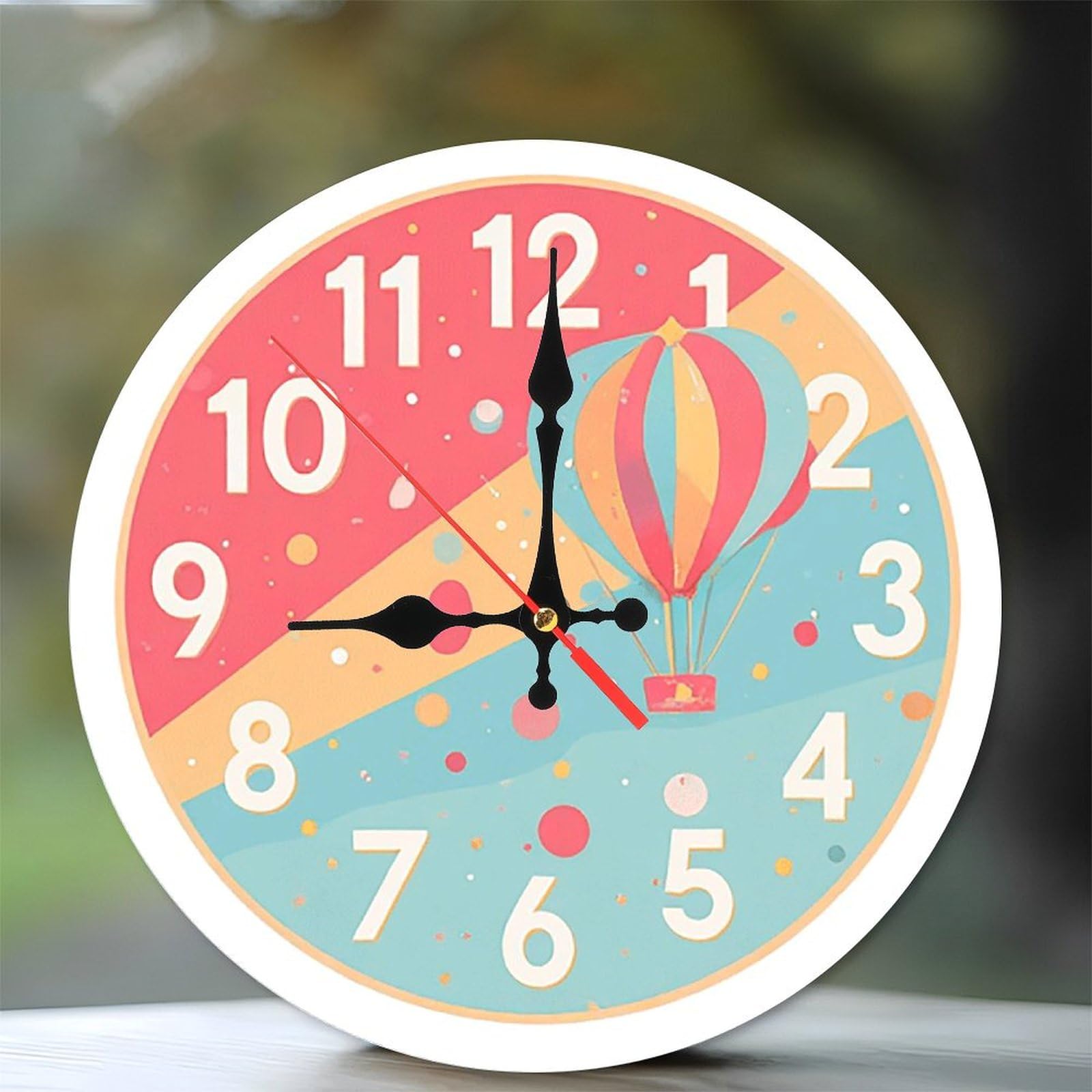 Amazon.com: Hot Air Balloon Kids Room Wall Clock Decor 10-Inch